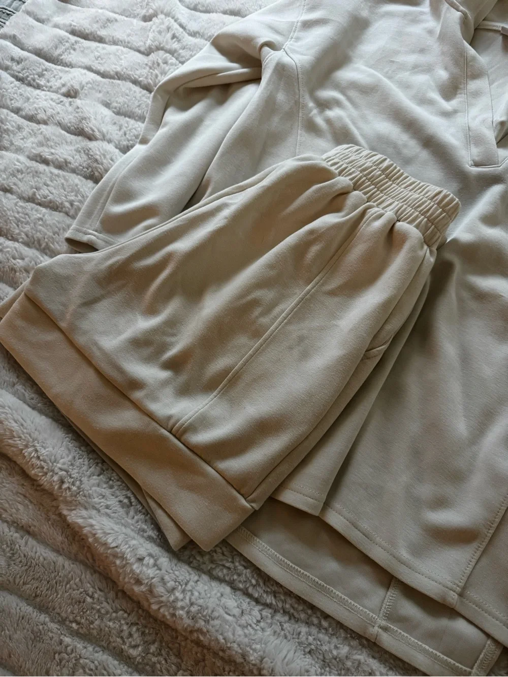 Women’s Motherhood Cream Hoodie and Short Set